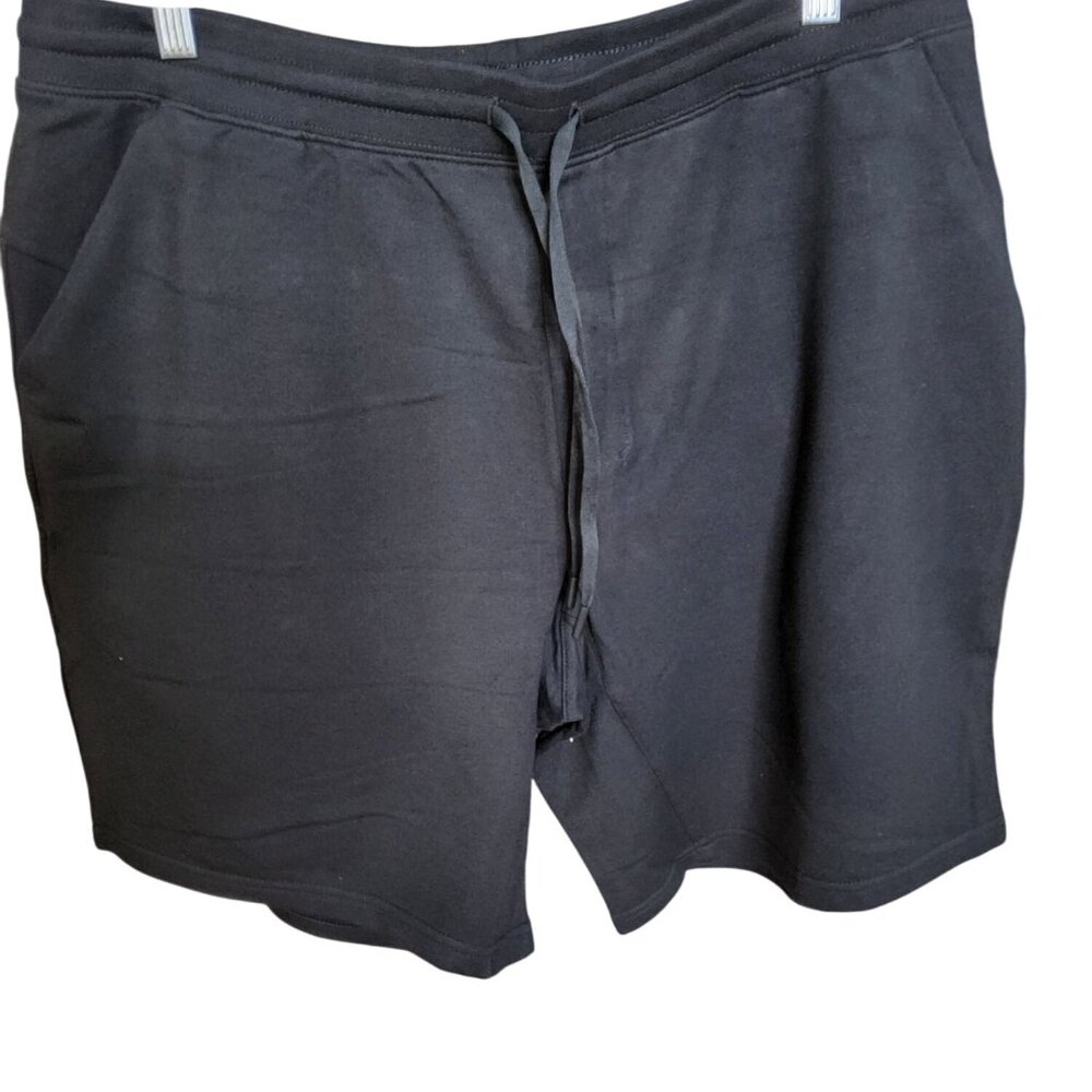 New Athletic Womens Black Stretch Band Tie Strap Shorts